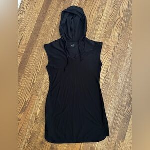Black Sleeveless Hooded Dress